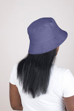 Load image into Gallery viewer, Reversible Black and Navy Satin Lined Bucket Hat