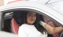 Load image into Gallery viewer, Satin Headrest Cover - Black Sunrise UK Satin Lined Hats,. Satin lined Beanie, Hoodies. For children, adults, babies. For those with curly natural hair, sensitive scalps and fragile curls.