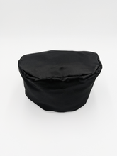 Load image into Gallery viewer, Satin Headrest Cover - Black Sunrise UK Satin Lined Hats,. Satin lined Beanie, Hoodies. For children, adults, babies. For those with curly natural hair, sensitive scalps and fragile curls.