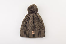 Load image into Gallery viewer, Olive Satin Lined Bobble Hat - Black Sunrise UK Satin Lined Hats,. Satin lined Beanie, Hoodies. For children, adults, babies. For those with curly natural hair, sensitive scalps and fragile curls.