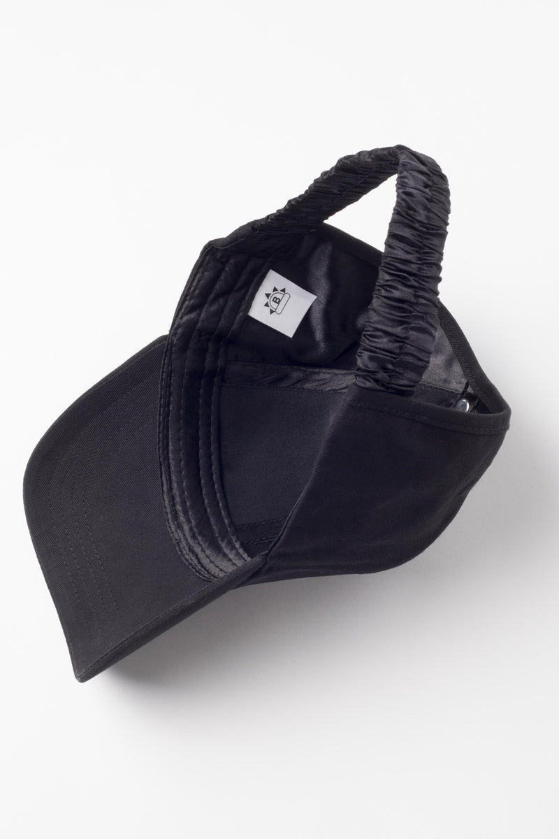 Midnight Black Half-Full Baseball Cap - Satin Lined Hat for Curls ...