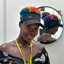 Load image into Gallery viewer, Midnight Black Tie-Now Visor - Black Sunrise UK Satin Lined Hats,. Satin lined Beanie, Hoodies. For children, adults, babies. For those with curly natural hair, sensitive scalps and fragile curls.