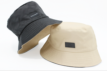 Load image into Gallery viewer, Reversible Black Stone Satin Lined Bucket Hat - Black Sunrise UK Satin Lined Hats,. Satin lined Beanie, Hoodies. For children, adults, babies. For those with curly natural hair, sensitive scalps and fragile curls.