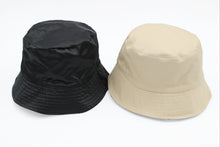 Load image into Gallery viewer, Reversible Black Stone Satin Lined Bucket Hat - Black Sunrise UK Satin Lined Hats,. Satin lined Beanie, Hoodies. For children, adults, babies. For those with curly natural hair, sensitive scalps and fragile curls.