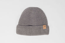 Load image into Gallery viewer, Grey Satin Lined Beanie - Black Sunrise UK Satin Lined Hats,. Satin lined Beanie, Hoodies. For children, adults, babies. For those with curly natural hair, sensitive scalps and fragile curls.