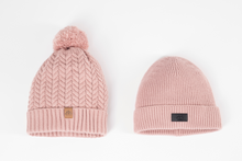 Load image into Gallery viewer, Absolute Dusted Rose Satin Lined Beanie - Black Sunrise UK Satin Lined Hats,. Satin lined Beanie, Hoodies. For children, adults, babies. For those with curly natural hair, sensitive scalps and fragile curls.