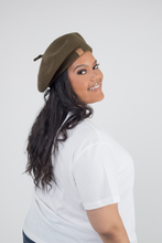 Load image into Gallery viewer, Black Beret Satin Lined - Black Sunrise UK Satin Lined Hats,. Satin lined Beanie, Hoodies. For children, adults, babies. For those with curly natural hair, sensitive scalps and fragile curls.