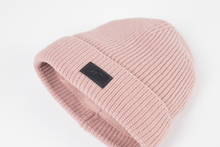 Load image into Gallery viewer, Absolute Dusted Rose Satin Lined Beanie - Black Sunrise UK Satin Lined Hats,. Satin lined Beanie, Hoodies. For children, adults, babies. For those with curly natural hair, sensitive scalps and fragile curls.