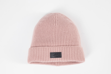 Load image into Gallery viewer, Absolute Dusted Rose Satin Lined Beanie - Black Sunrise UK Satin Lined Hats,. Satin lined Beanie, Hoodies. For children, adults, babies. For those with curly natural hair, sensitive scalps and fragile curls.