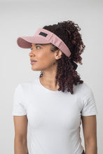 Load image into Gallery viewer, Dusty Rose Pink Tie-Now Visor - Black Sunrise UK Satin Lined Hats,. Satin lined Beanie, Hoodies. For children, adults, babies. For those with curly natural hair, sensitive scalps and fragile curls.