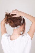Load image into Gallery viewer, Satin Lux Cross Headband - Black Sunrise UK Satin Lined Hats,. Satin lined Beanie, Hoodies. For children, adults, babies. For those with curly natural hair, sensitive scalps and fragile curls.
