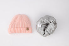 Load image into Gallery viewer, Child Blush Pink Satin Lined Beanie - 1-3 Years - Black Sunrise UK Satin Lined Hats,. Satin lined Beanie, Hoodies. For children, adults, babies. For those with curly natural hair, sensitive scalps and fragile curls.