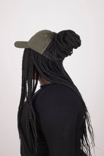 Load image into Gallery viewer, Khaki Green Satin Lined Half-Full Baseball Cap - Black Sunrise UK Satin Lined Hats,. Satin lined Beanie, Hoodies. For children, adults, babies. For those with curly natural hair, sensitive scalps and fragile curls.