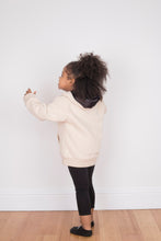 Load image into Gallery viewer, Children's Satin Lined Hoodie in Cream - Black Sunrise UK Satin Lined Hats,. Satin lined Beanie, Hoodies. For children, adults, babies. For those with curly natural hair, sensitive scalps and fragile curls.