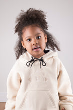 Load image into Gallery viewer, Children's Satin Lined Hoodie in Cream - Black Sunrise UK Satin Lined Hats,. Satin lined Beanie, Hoodies. For children, adults, babies. For those with curly natural hair, sensitive scalps and fragile curls.