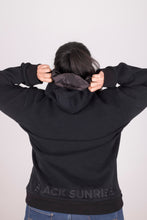 Load image into Gallery viewer, Satin Lined Hoodie in Black - Black Sunrise UK Satin Lined Hats,. Satin lined Beanie, Hoodies. For children, adults, babies. For those with curly natural hair, sensitive scalps and fragile curls.