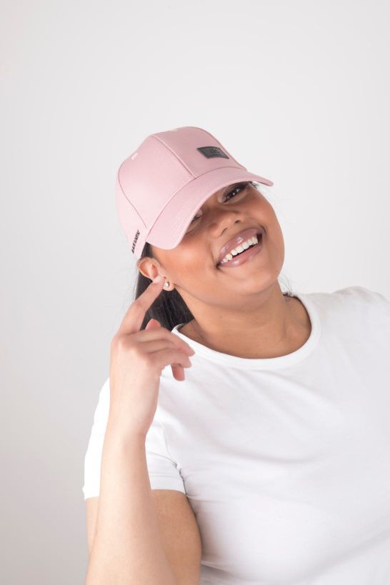 Rose Pink Baseball Cap Satin Lined Hat for Curls