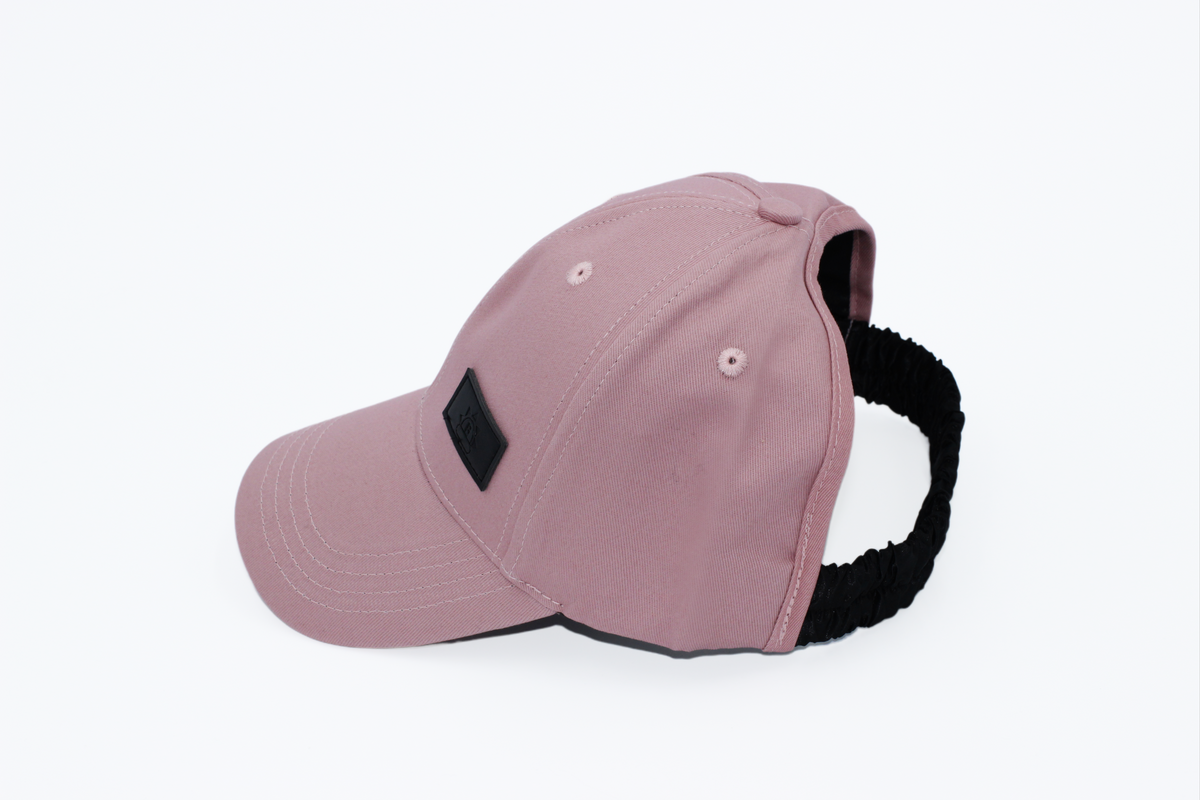 Rose Pink Baseball Cap Satin Lined Hat for Curls