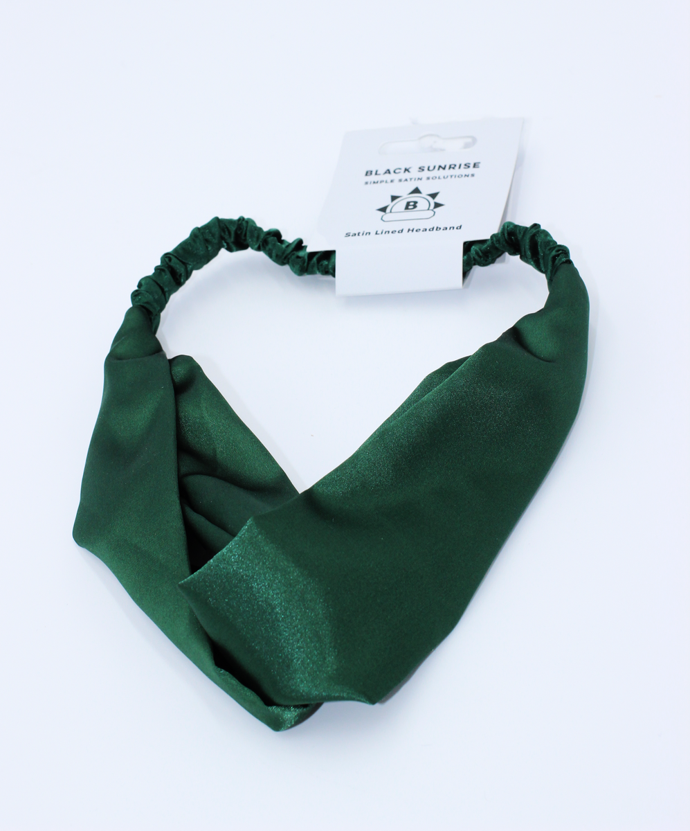 Lux Satin Headbands Headband Satin Lined Accessories – Black