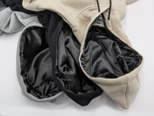 Load image into Gallery viewer, Satin Lined Hoodie in Cream - Black Sunrise UK Satin Lined Hats,. Satin lined Beanie, Hoodies. For children, adults, babies. For those with curly natural hair, sensitive scalps and fragile curls.