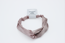 Load image into Gallery viewer, Satin Lux Cross Headband - Black Sunrise UK Satin Lined Hats,. Satin lined Beanie, Hoodies. For children, adults, babies. For those with curly natural hair, sensitive scalps and fragile curls.
