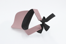 Load image into Gallery viewer, Dusty Rose Pink Tie-Now Visor - Black Sunrise UK Satin Lined Hats,. Satin lined Beanie, Hoodies. For children, adults, babies. For those with curly natural hair, sensitive scalps and fragile curls.