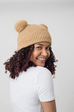 Load image into Gallery viewer, Adult Sized Soft Grey Pom Pom Satin Lined Beanie
