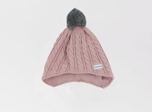 Ear Loving Beanie in Pink and Grey - Child 2-4 Years