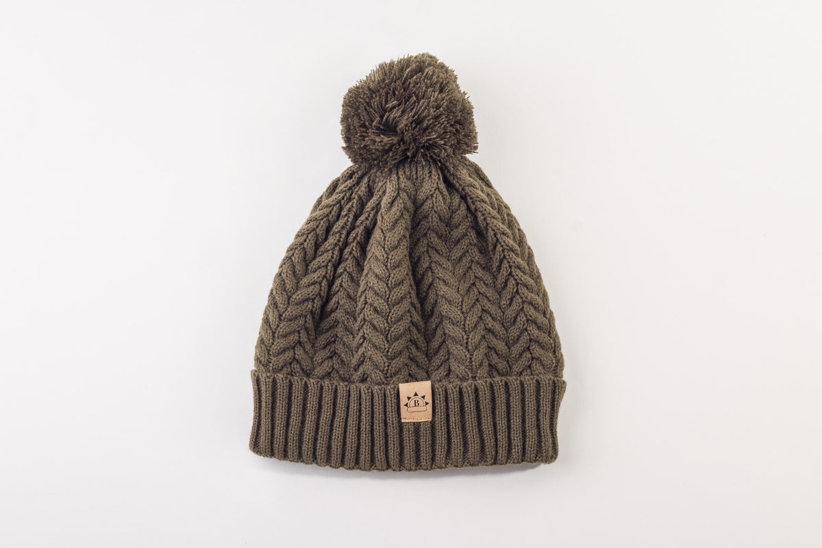 Barbour Healey Beanie Hat In Olive Green - The Hat Company - View #3