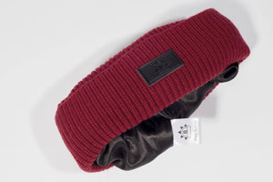 Absolute Red Wine Satin Lined Beanie - Black Sunrise UK Satin Lined Hats,. Satin lined Beanie, Hoodies. For children, adults, babies. For those with curly natural hair, sensitive scalps and fragile curls.