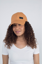 Load image into Gallery viewer, Rusty Mustard Satin Lined Full Baseball Cap - Black Sunrise UK Satin Lined Hats,. Satin lined Beanie, Hoodies. For children, adults, babies. For those with curly natural hair, sensitive scalps and fragile curls.
