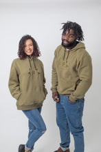Load image into Gallery viewer, Satin Lined Hoodie in Olive Green - Black Sunrise UK Satin Lined Hats,. Satin lined Beanie, Hoodies. For children, adults, babies. For those with curly natural hair, sensitive scalps and fragile curls.
