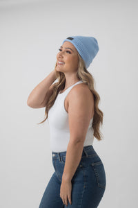 Absolute Sky Blue Satin Lined Beanie - Black Sunrise UK Satin Lined Hats,. Satin lined Beanie, Hoodies. For children, adults, babies. For those with curly natural hair, sensitive scalps and fragile curls.