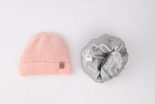 Load image into Gallery viewer, Child Blush Pink Satin Lined Beanie - 1-3 Years - Black Sunrise UK Satin Lined Hats,. Satin lined Beanie, Hoodies. For children, adults, babies. For those with curly natural hair, sensitive scalps and fragile curls.

