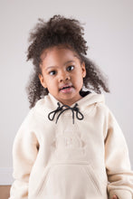 Load image into Gallery viewer, Children&#39;s Satin Lined Hoodie in Cream - Black Sunrise UK Satin Lined Hats,. Satin lined Beanie, Hoodies. For children, adults, babies. For those with curly natural hair, sensitive scalps and fragile curls.
