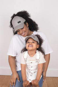 Dove Gray Satin Lined Half-Full Baseball Cap - Black Sunrise UK Satin Lined Hats,. Satin lined Beanie, Hoodies. For children, adults, babies. For those with curly natural hair, sensitive scalps and fragile curls.
