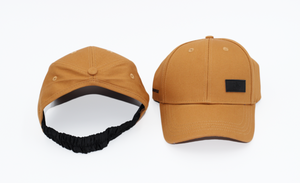 Rusty Mustard Satin Lined Half-Full Baseball Cap - Black Sunrise UK Satin Lined Hats,. Satin lined Beanie, Hoodies. For children, adults, babies. For those with curly natural hair, sensitive scalps and fragile curls.