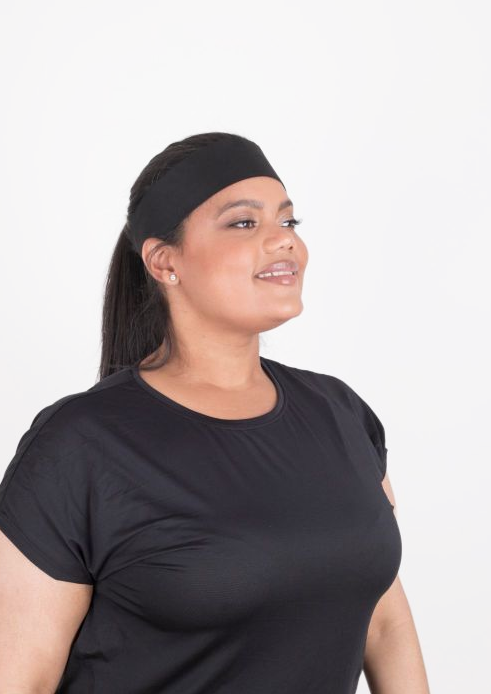Gym and Edge Protect Headband - Black Sunrise UK Satin Lined Hats,. Satin lined Beanie, Hoodies. For children, adults, babies. For those with curly natural hair, sensitive scalps and fragile curls.