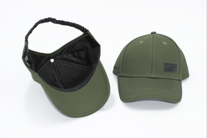 Khaki Green Satin Lined Half-Full Baseball Cap - Black Sunrise UK Satin Lined Hats,. Satin lined Beanie, Hoodies. For children, adults, babies. For those with curly natural hair, sensitive scalps and fragile curls.