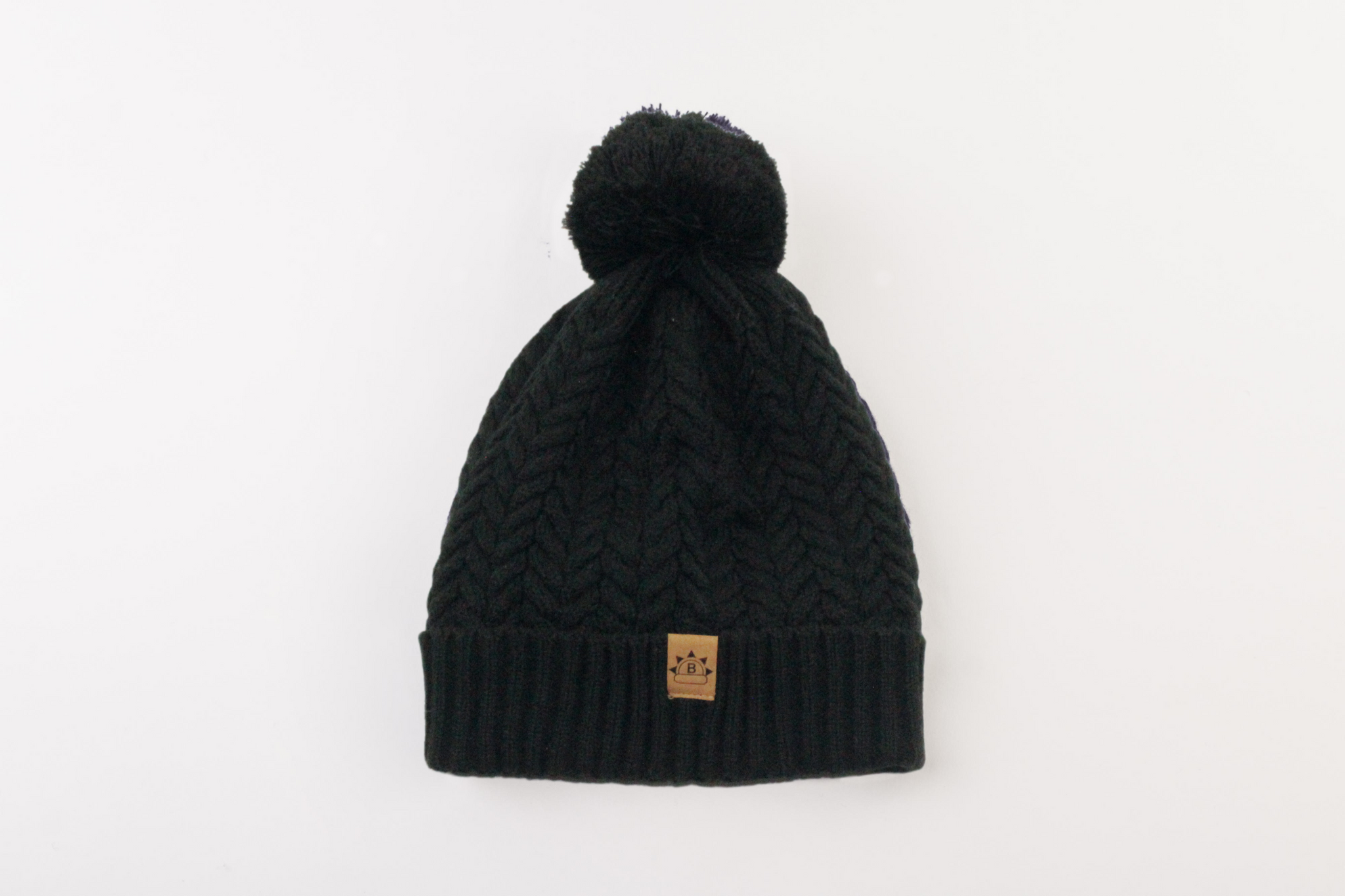 Black hat with bobble on sale