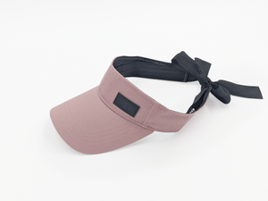 Dusty Rose Pink Tie-Now Visor - Black Sunrise UK Satin Lined Hats,. Satin lined Beanie, Hoodies. For children, adults, babies. For those with curly natural hair, sensitive scalps and fragile curls.